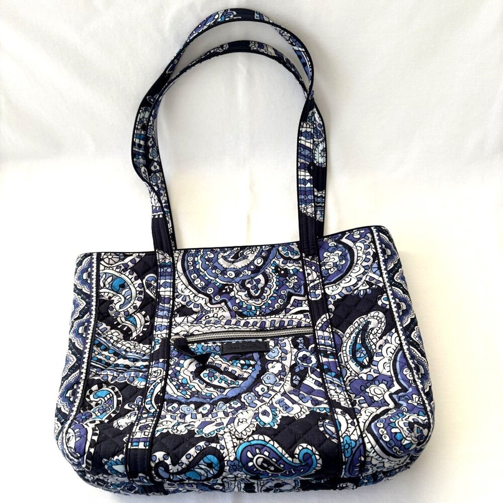 Vera Bradley Deep Night Paisley Iconic Small Vera Quilted Tote‎ Bag